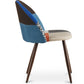 Chaise de salle à manger tapissée en patchwork - Style scandinave - Pixi