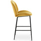 Velvet stool with backrest - Retro design - Elias