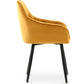 Dining chair with armrests - upholstered in velvet - Alene