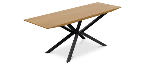Table de salle à manger rectangulaire - Industrielle Bois et métal - Danr