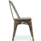 Cadeira de jantar ao estilo Tolix com design industrial em metal e madeira escura - Nova edição