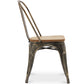 Cadeira de jantar Stylix com design industrial em metal e madeira clara - Nova edição