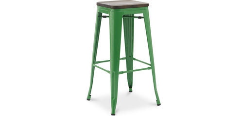 Bar stool - Industrial design - Wood and steel - 76 cm - New Edition - Stylix