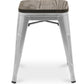 Taburete de Bar Diseño Industrial - Madera y Metal - 45 cm - Nueva Edición - Stylix