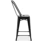 Banco de bar com encosto ao estilo Tolix, com design industrial em metal - 60 cm - Nova edição
