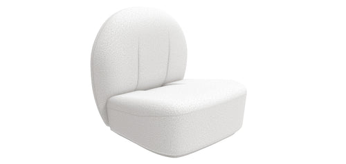 Fauteuil design En Bouclette Fausse Fourrure Tapissée - Boucles Blanches - Loraine