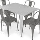 Pack Table à manger et 4 Chaises à manger Design industriel - Nouvelle édition- Bistrot Stylix