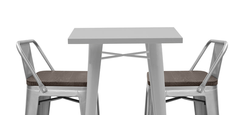 Pack Tabouret de Table & 2 Tabourets de Bar Design Industriel - Nouvelle Edition -Bistrot Stylix