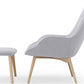 Armchair with Footrest - Linen Upholstery - Huda
