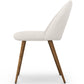 Chaise de salle à manger En Bouclette Fausse Fourrure Tapissée - Boucles Blanches - Scandinave - Evelyne