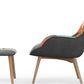 Armchair with Footrest - Patchwork Fabric Upholstery - Kontur