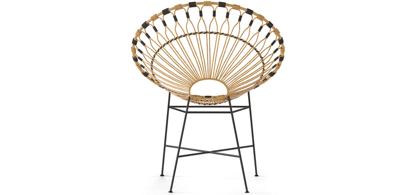 Cadeira de exterior redonda em rotim sintético - Design boho balinês - Elsa