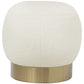 Pouf en bouclette fausse fourrure Tapissée - Boucles Blanches - Luxe