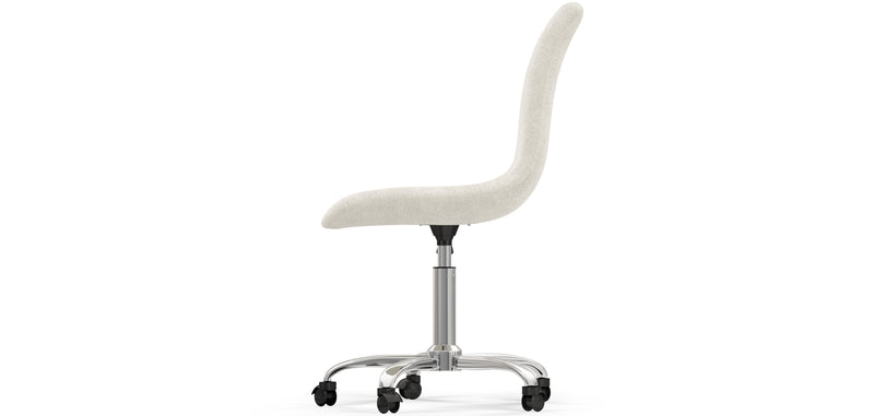 Chaise de Bureau Pivotante en bouclette fausse fourrure Tapissée - Boucles Blanches  - Denisse