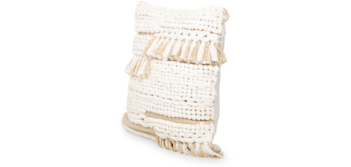 Square Recycled yarn Cushion in Boho Bali Style, cover + filling - Christina
