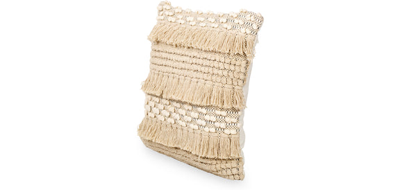 Square Cotton Cushion in Boho Bali Style, cover + filling - Chelay - gallery 2