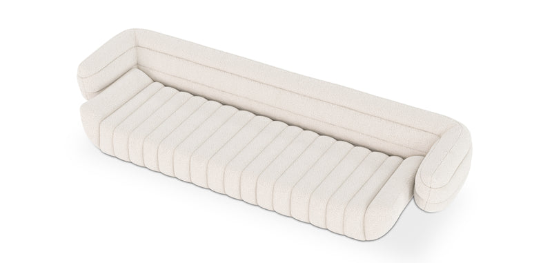 Canapé en bouclette fausse fourrure Tapissée - Boucles Blanches  - 4/5 places - Caden