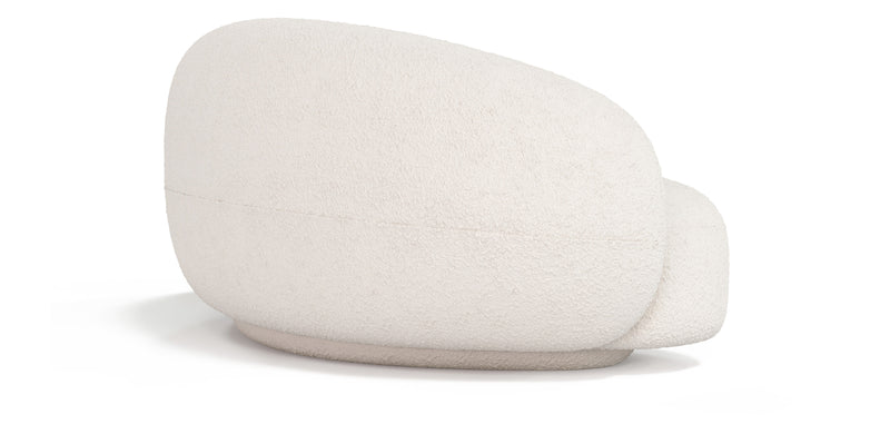 Canapé Courbé en bouclette fausse fourrure Tapissée - Boucles Blanches - 3/4 Places - Souta