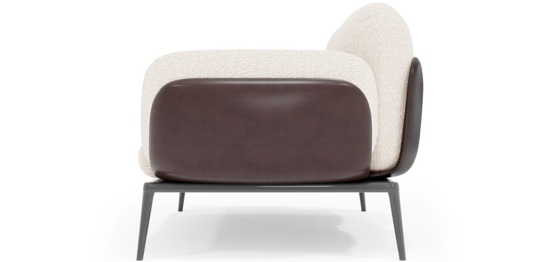 Canapé 2 places en bouclette fausse fourrure Tapissée - Boucles Blanches  - Vandan