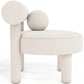 Fauteuil en bouclette fausse fourrure Tapissée - Boucles Blanches - Klena