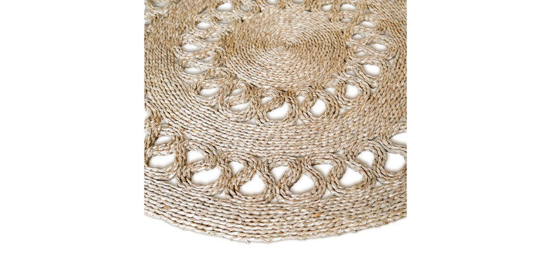 Tapis rond en jute - Boho Bali - 120 CM - Ilya
