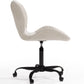 Chaise de bureau avec roulettes - Chaise pivotante de bureau - Rembourrée en tissu bouclé - Structure noire Wito