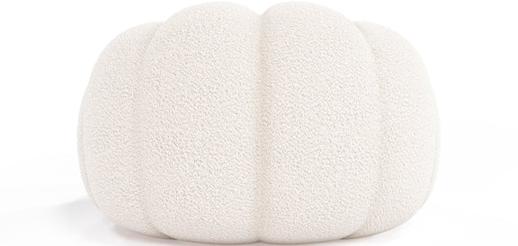 Upholstered Armchair with Ottoman - White Boucle - Rubi - gallery 7