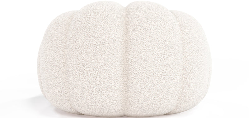 Upholstered Armchair with Ottoman - White Boucle - Rubi - gallery 7