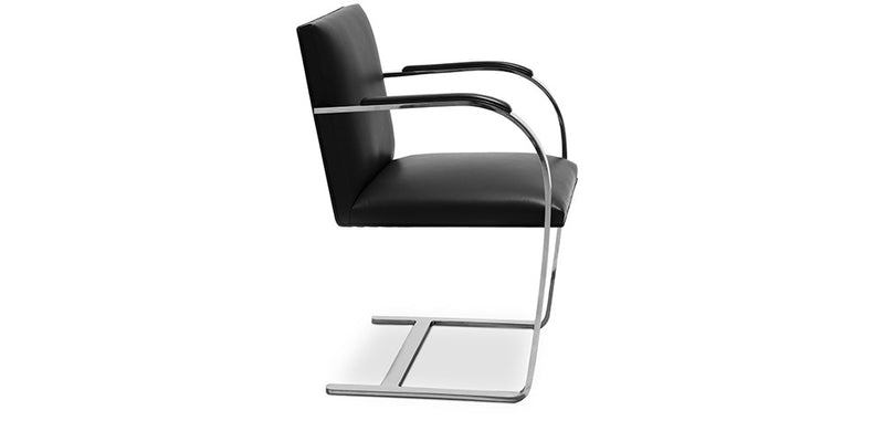 Chaise de bureau avec accoudoirs - Chaise de bureau recouverte de cuir - Brama