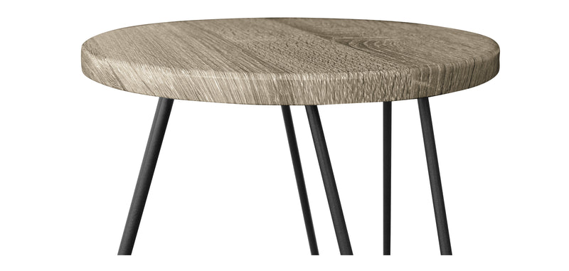 Set of 2 Side Tables - Industrial Design - Wood and Metal - Hairpin - gallery 4