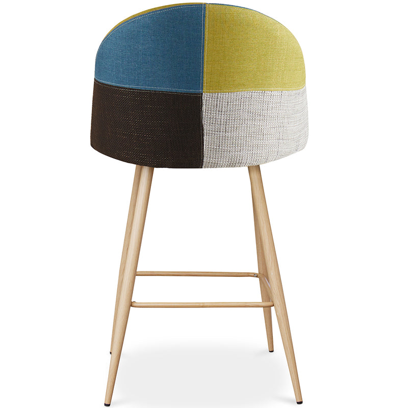Tabouret Rembourré en Patchwork - Style Scandinave - 63cm - Evelyne