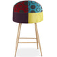 Upholstered Patchwork Stool - Scandinavian Style - 63cm - Evelyne