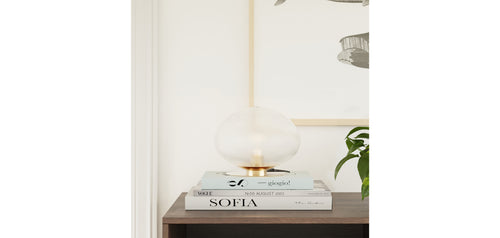 Lampe de table - Lampe de salon designer - Boule de cristal - Bale