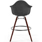 Velvet Bar Stool - Scandinavian Design and Dark Wood Legs - Nordika