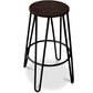 Round Stool - Industrial Design - Wood and Metal - 74cm - Hairpin Legs