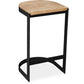 Taburete Diseño Industrial - Madera y Metal - 60cm - Lia