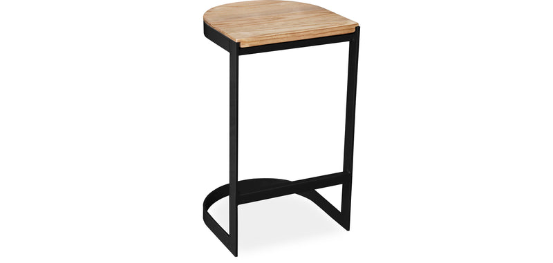 Industrieller Design-Hocker - Holz und Metall - 60cm - Lia