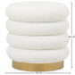 Round Pouf Upholstered in Bouclé Fabric - Marie