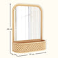 Veggspeil med ramme i rotting - Boho Bali-stil - Amara
