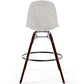 Velvet Bar Stool - Scandinavian Design and Dark Wood Legs - Skögur