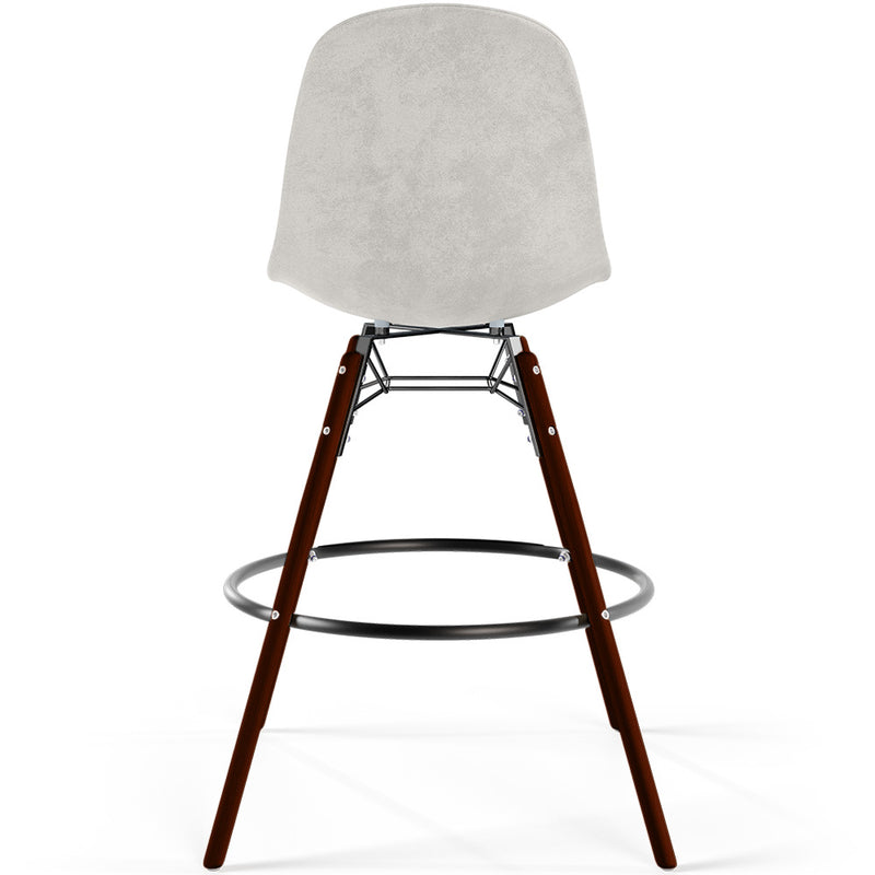 Velvet Bar Stool - Scandinavian Design and Dark Wood Legs - Skögur