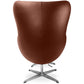 Armchair with egg-shaped footrest design - Leather upholstery - Brave