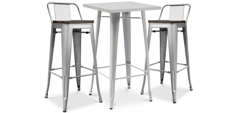 Pack Tabouret de Table & 2 Tabourets de Bar Design Industriel - Nouvelle Edition -Bistrot Stylix