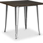 Table à manger carrée - Design industriel - Bois et métal - Stylix