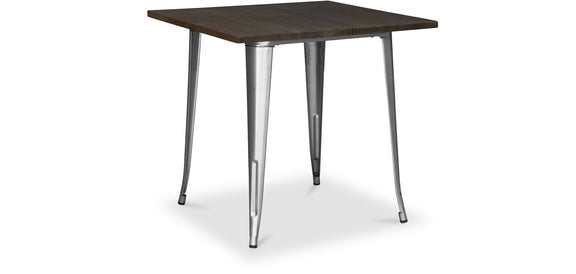 Square Dining Table - Industrial Design - Wood and Metal - Stylix - gallery 1