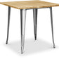 Table à manger carrée industrielle - Bois et métal - Stylix