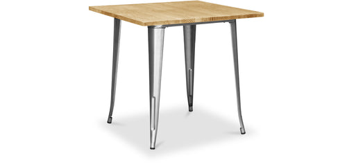 Table à manger carrée industrielle - Bois et métal - Stylix