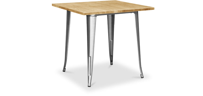 Square Industrial Dining Table - Wood and Metal - Stylix - gallery 1