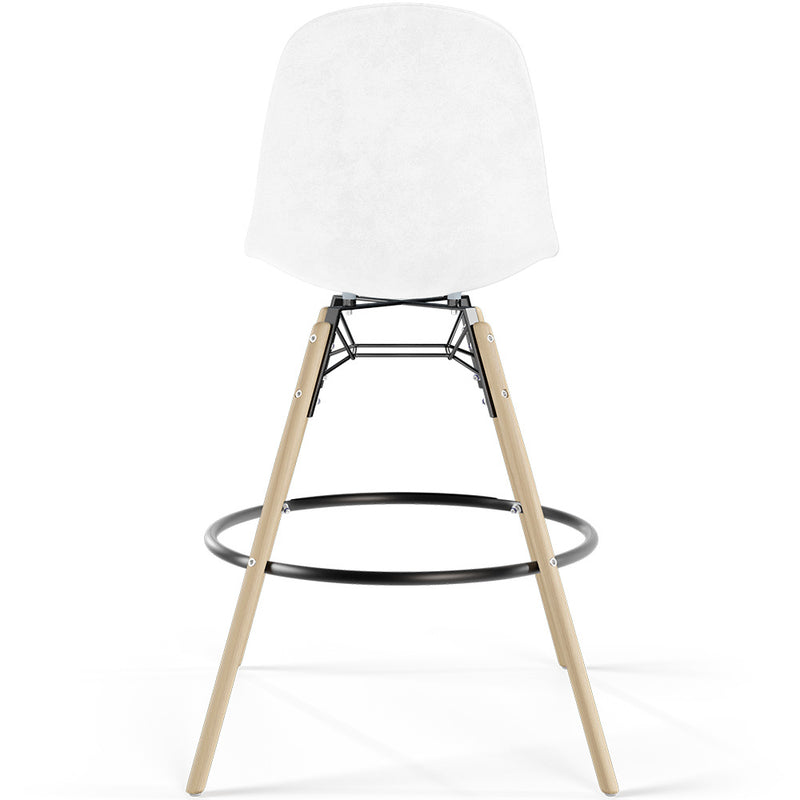 Velvet Bar Stool - Scandinavian Design and Wooden Legs - Skögur