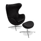 Fauteuil Design Oeuf avec Repose-Pieds - Revêtement en Similicuir - Brave